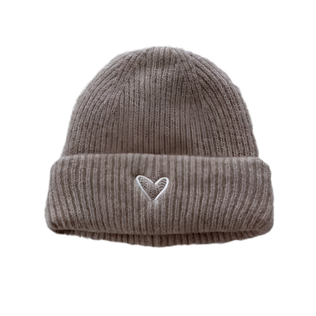 Strickmütze Taupe