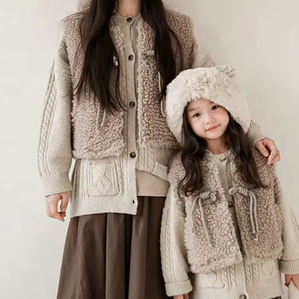 Teddy Fell Weste Dunkelbeige
