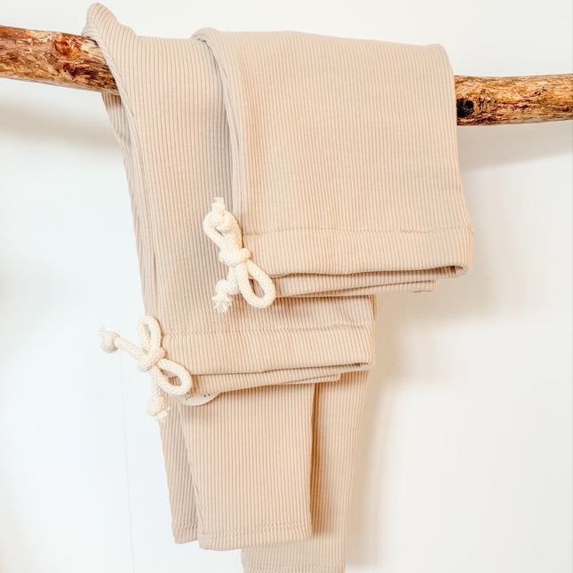 Leggings für Kinder/ gerippt - hellbeige
