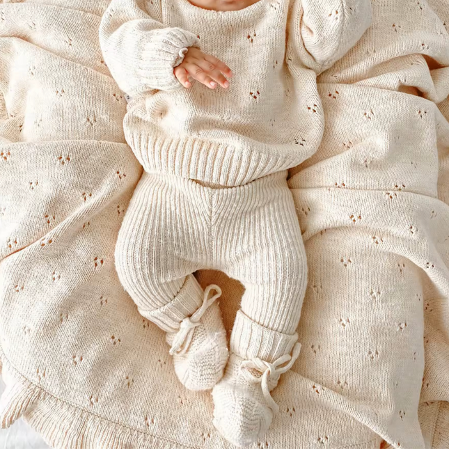 Pointelle Newborn Ripp-Strick Leggings