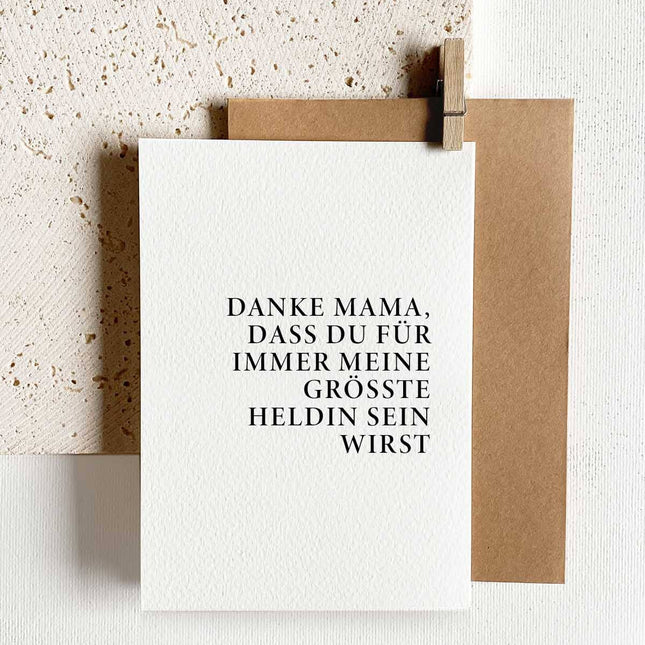 Design - Grußkarte - Mama, meine Heldin