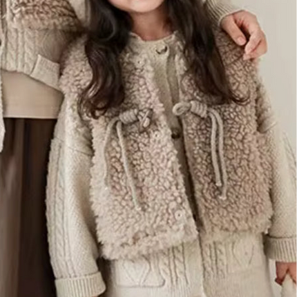 Teddy Fell Weste Dunkelbeige
